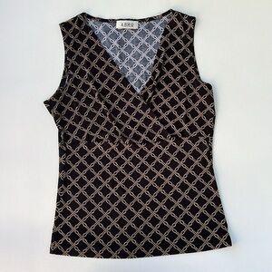 Y2K true vintage 90s Vintage A Byer baroque chain link‎ deep v neck blouse